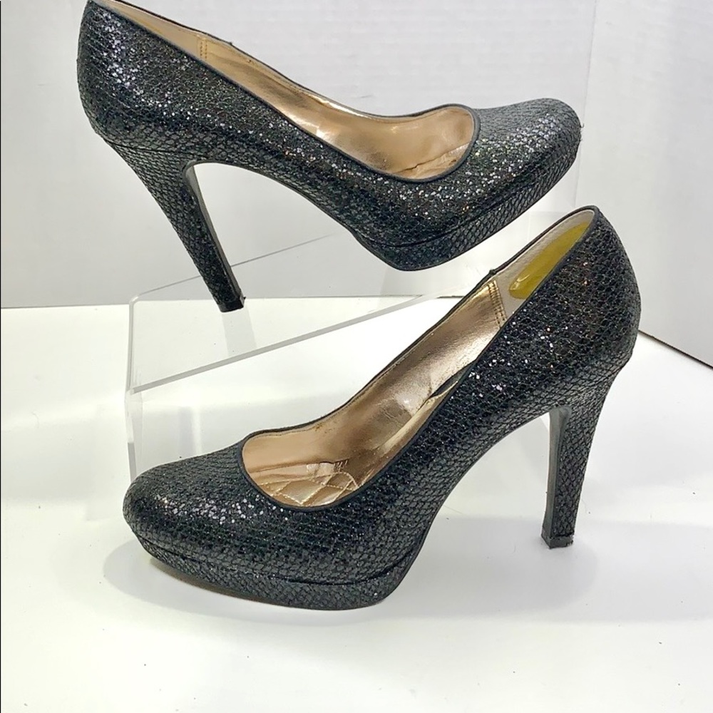 Alfani Maddy Black Glitter 4” Pumps